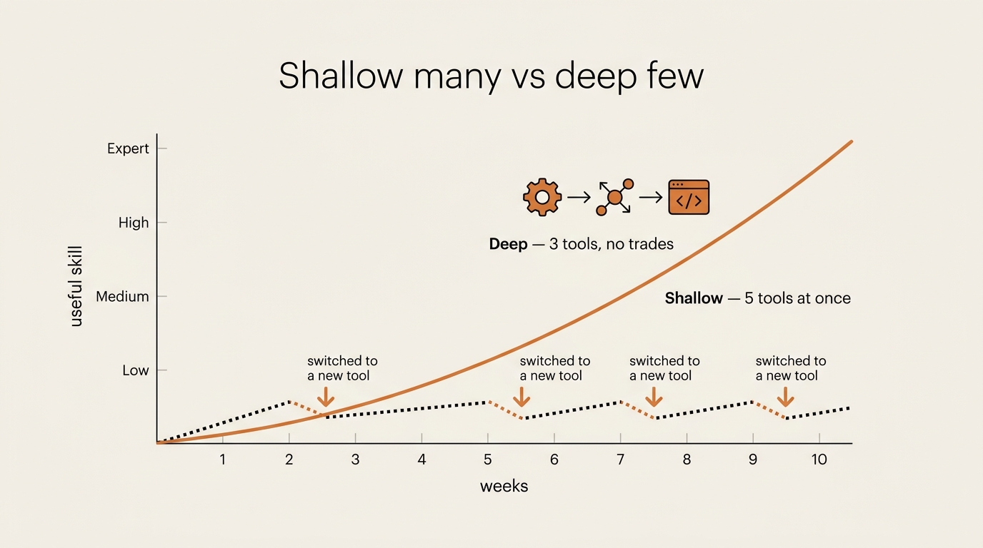 A two-curve learning diagram titled