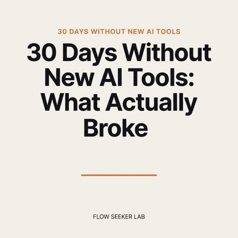 30 Days Without New AI Tools: What Actually Broke